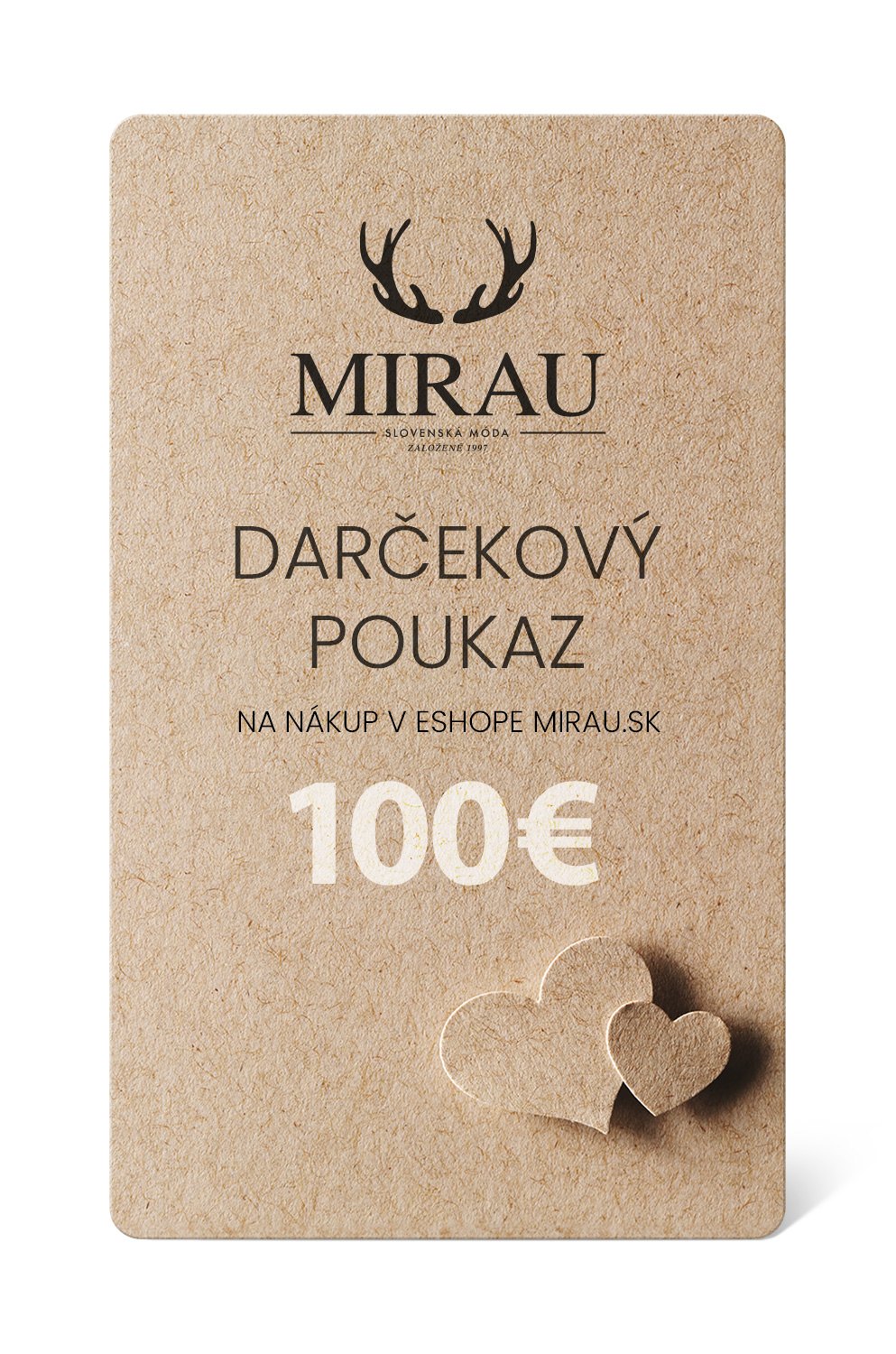 Darčekový poukaz MIRAU v hodnote 100 €
