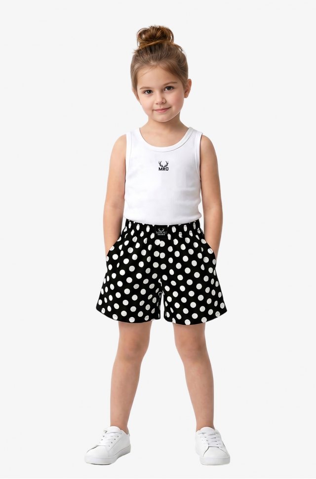 Dievčenské šortky - Bodka biela