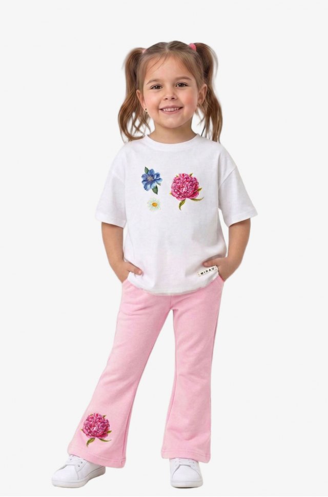 Zvonové nohavice s kvetinkou