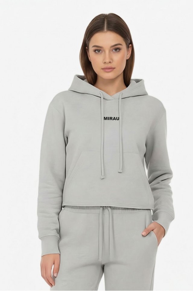 Dámska crop top mikina s kapucňou