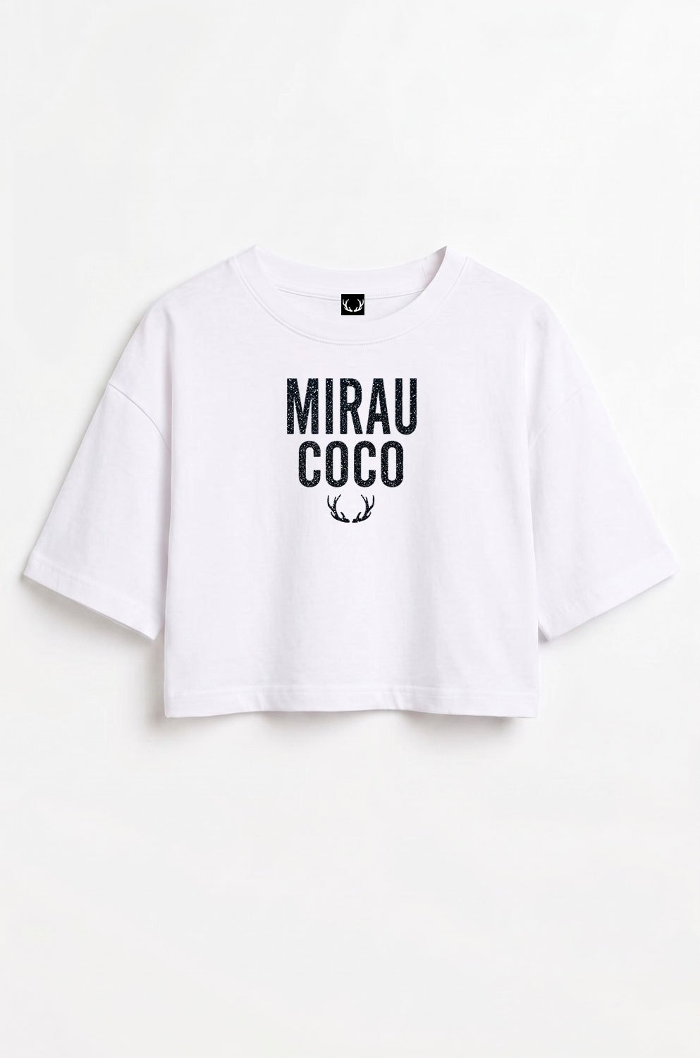 Crop top tričko - Trblietavá potlač